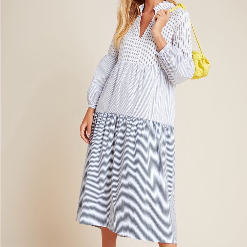 ANTHROPOLOGIE MAEVE BONNIE TIERED MIDI DRESS XL